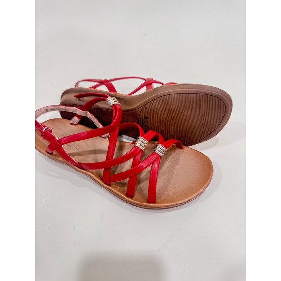 Soul Naturalizer Sierra Red Strappy Embellished Sandals Size 9W Wide Width - Picture 4 of 5